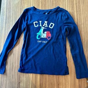 Girls Gap long sleeve shirt blue ciao Gap Italy size M